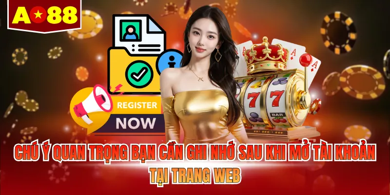 Chú ý quan trọng bạn cần ghi nhớ sau khi mở tài khoản tại trang web
